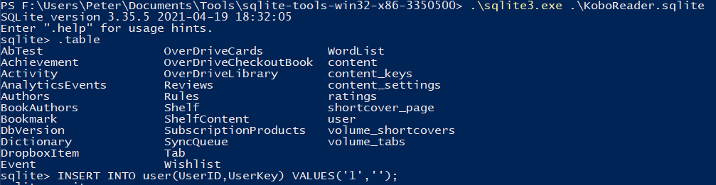 Modifying the database
